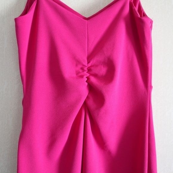 LOVE Nickie Lew Sparkle Pink Ruched side Stretch Dress - Picture 12 of 15